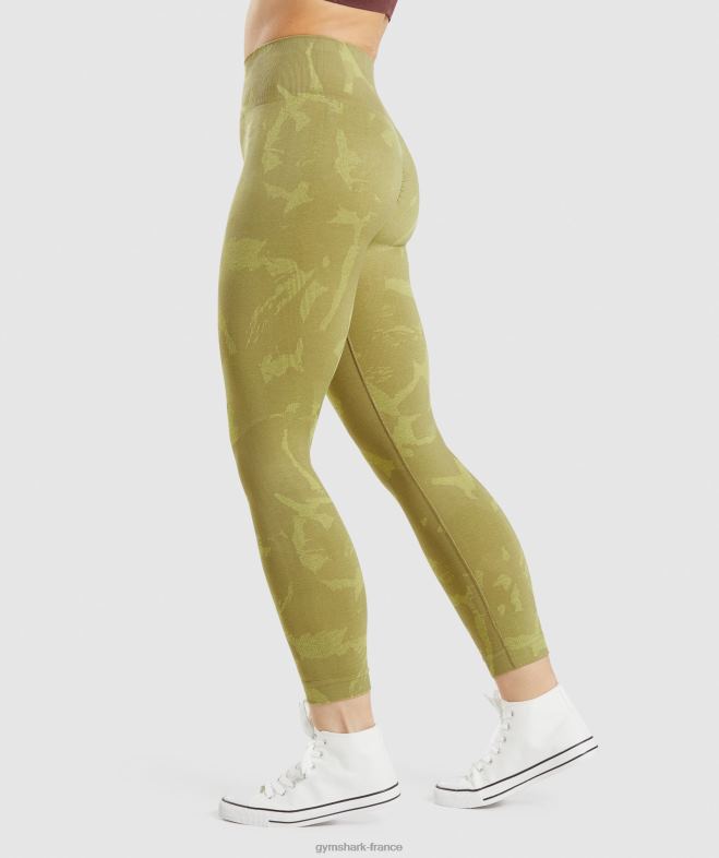 Gymshark adapter des leggings sans couture camouflage savane | vert griffon femmes 6HF28247